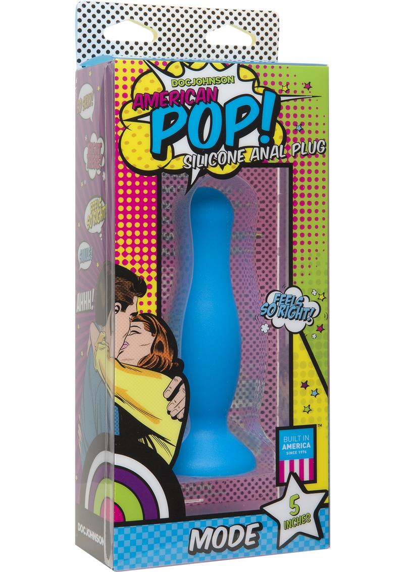 American Pop Mode Silicone Anal Plug Blue 5 Inch