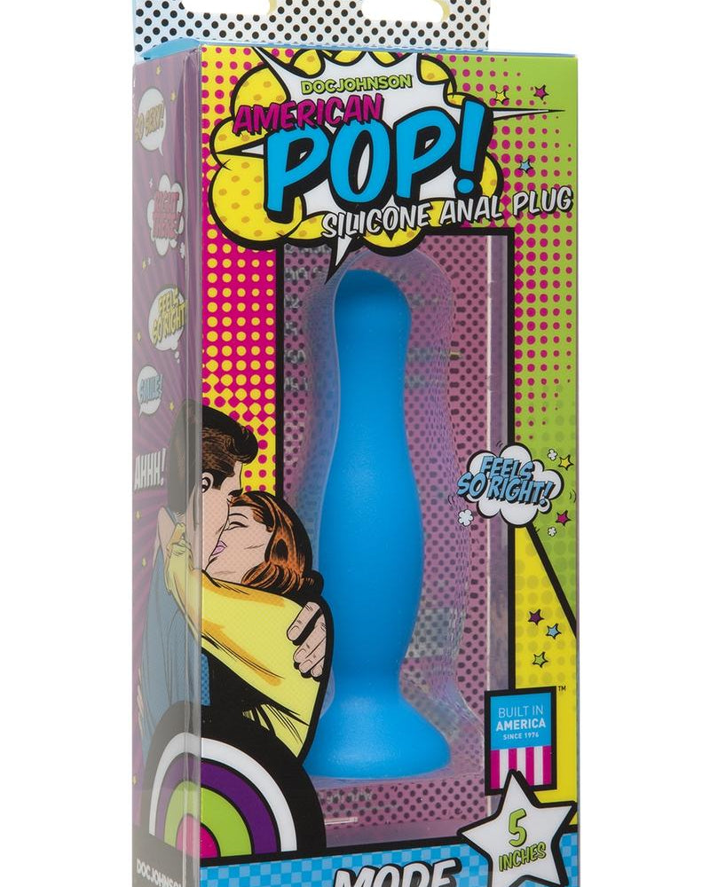 Plug anal de silicona American Pop Mode azul de 5 pulgadas