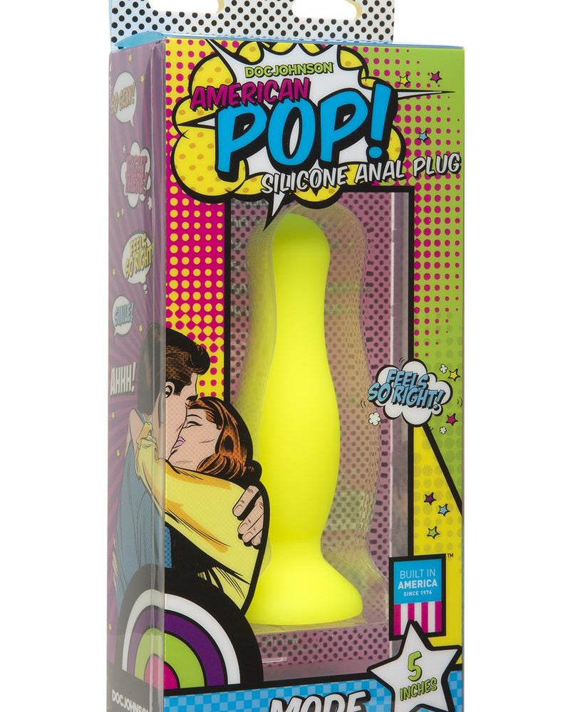 Plug anal de silicona American Pop Mode amarillo de 5 pulgadas