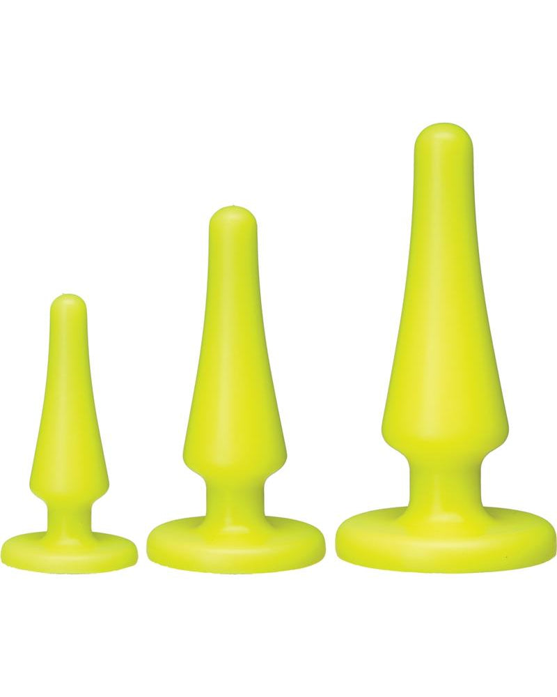 American Pop Launch Silicone Anal Trainer Set Assorted Sizes Yellow