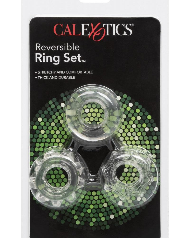 Reversible Cock Ring Set Clear