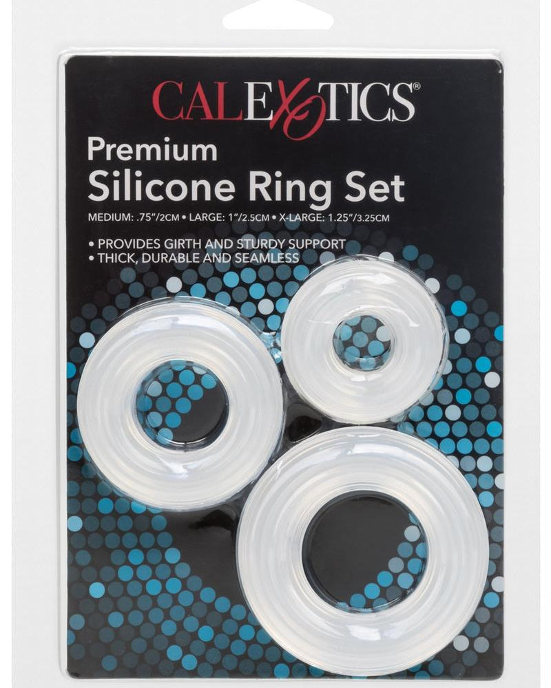 Juego de anillos para el pene de silicona de primera calidad transparente