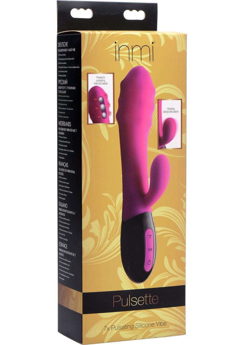 Inmi Pulsette 7x Vibrador recargable de silicona pulsante rosa