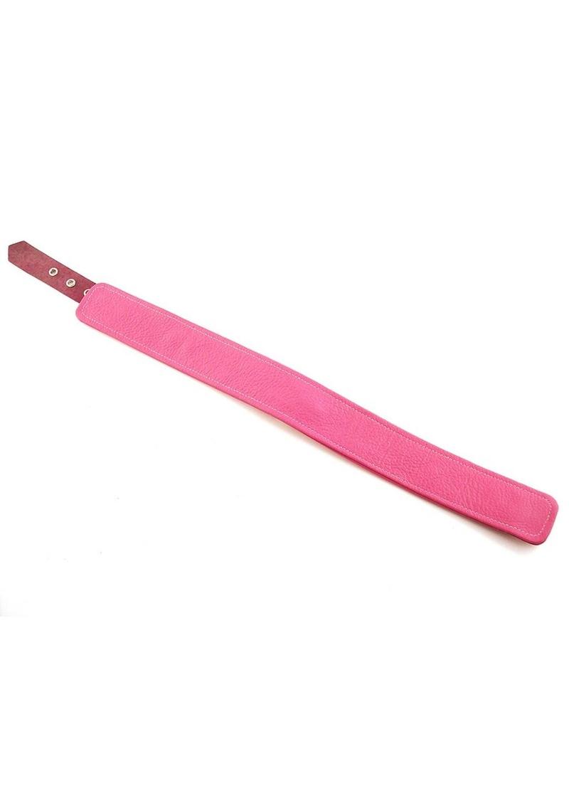 Rouge Plain Leather Collar 1 Ring Pink