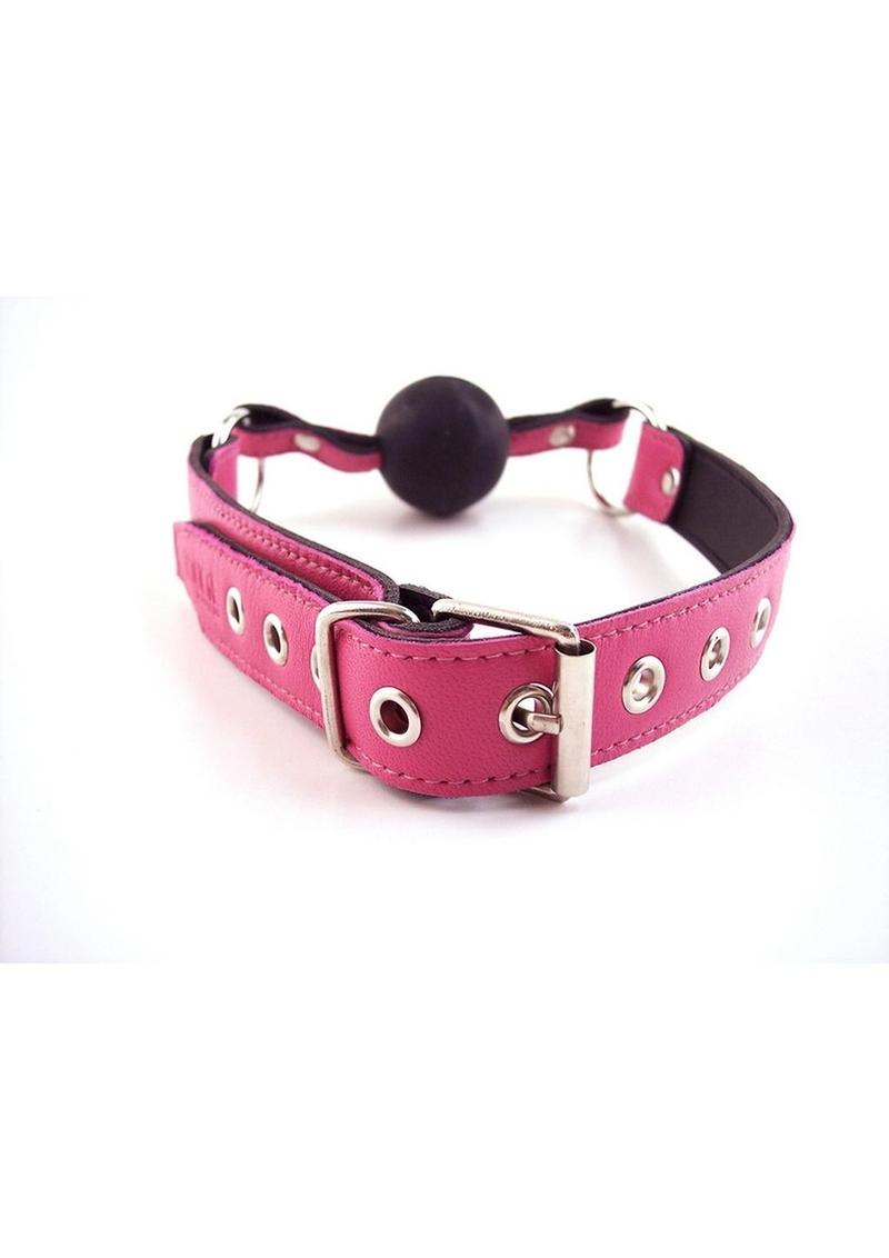 Rouge Adjustable Leather Ball Gag Pink