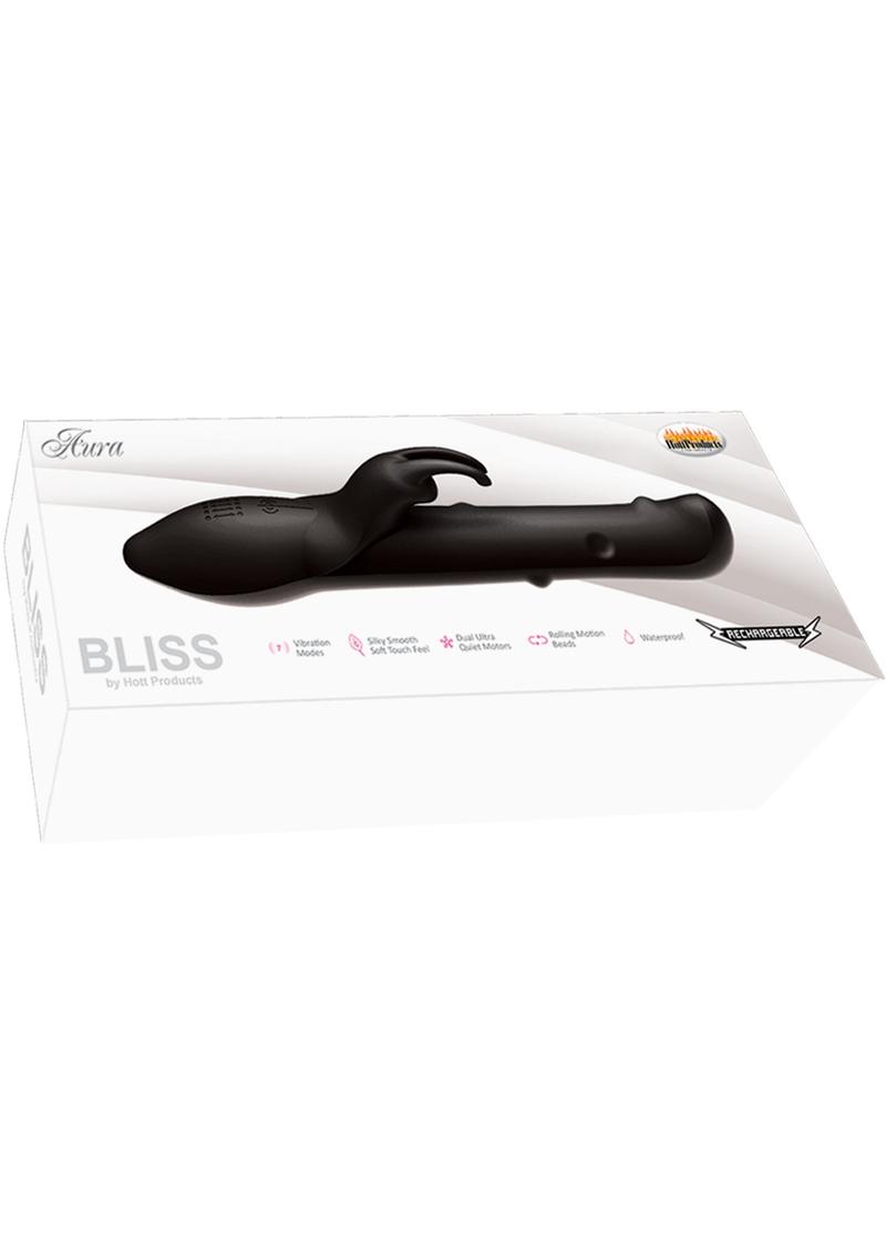 Bliss Aura Dual Motor USB Rechargeable Silicone Vibrator With Motion Beads Waterproof Black