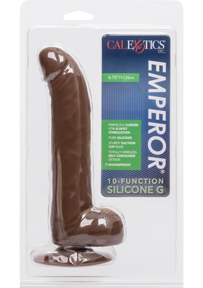 Emperor 10 Function Realistic Silicone Dildo Brown 6.75 Inch