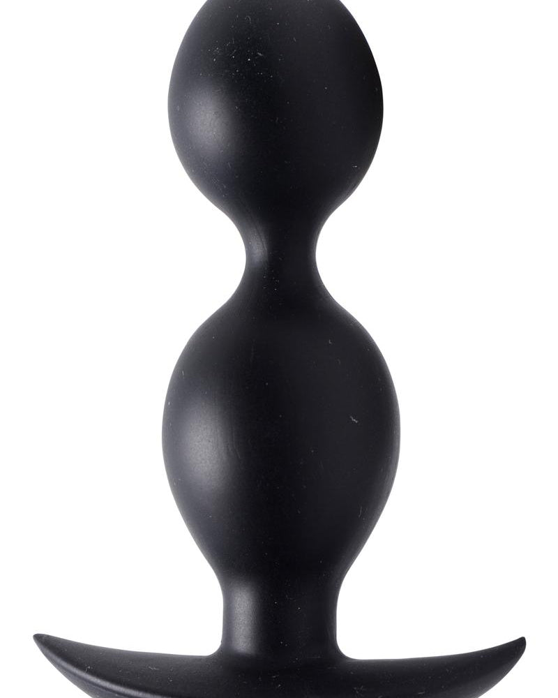 Master Series Orbs Steel Weighted Duotone Silicone Anal Plug Black 4.5 Inch