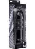 Master Series Enormass Ribbed Plus With Suction Base Black 11 Inch