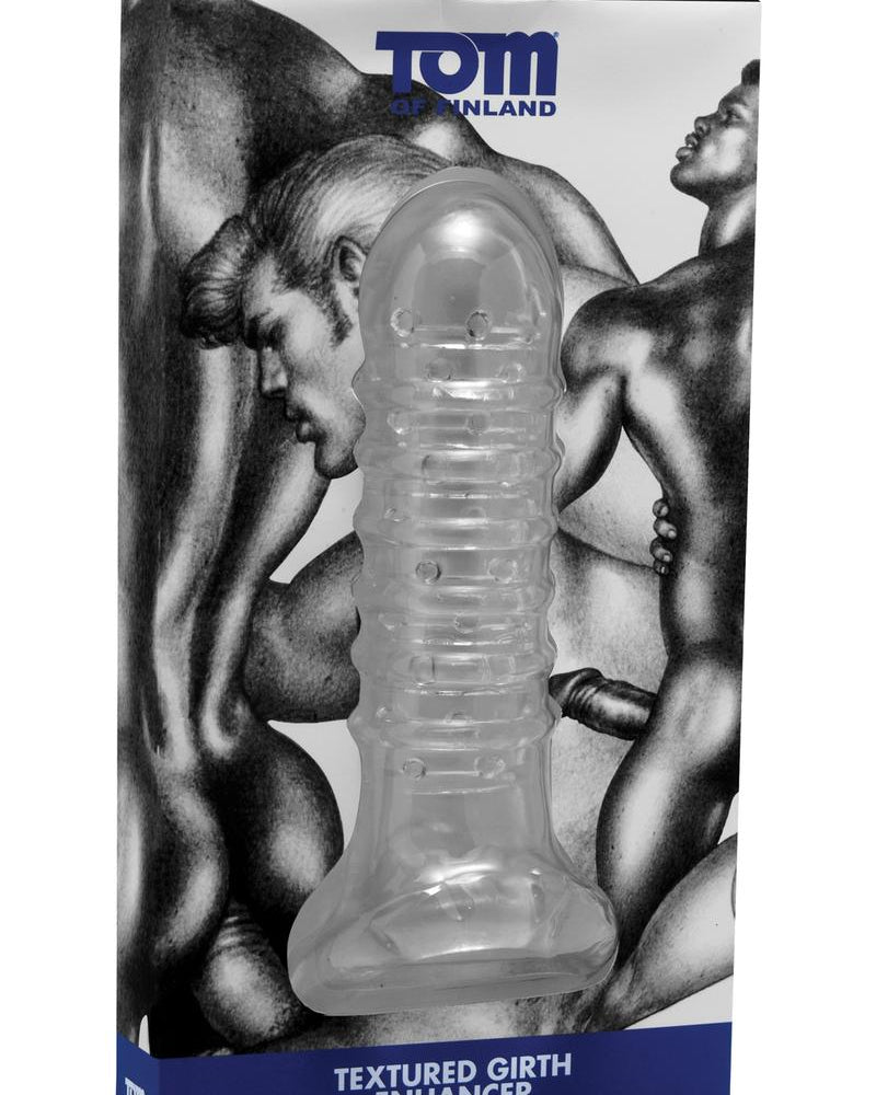 Realzador de circunferencia texturizado transparente de Tom Of Finland de 7,5 pulgadas