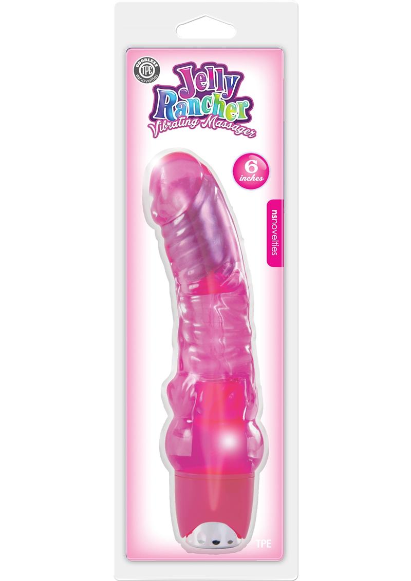 Masajeador vibratorio Jelly Rancher resistente al agua, color rosa, 6 pulgadas