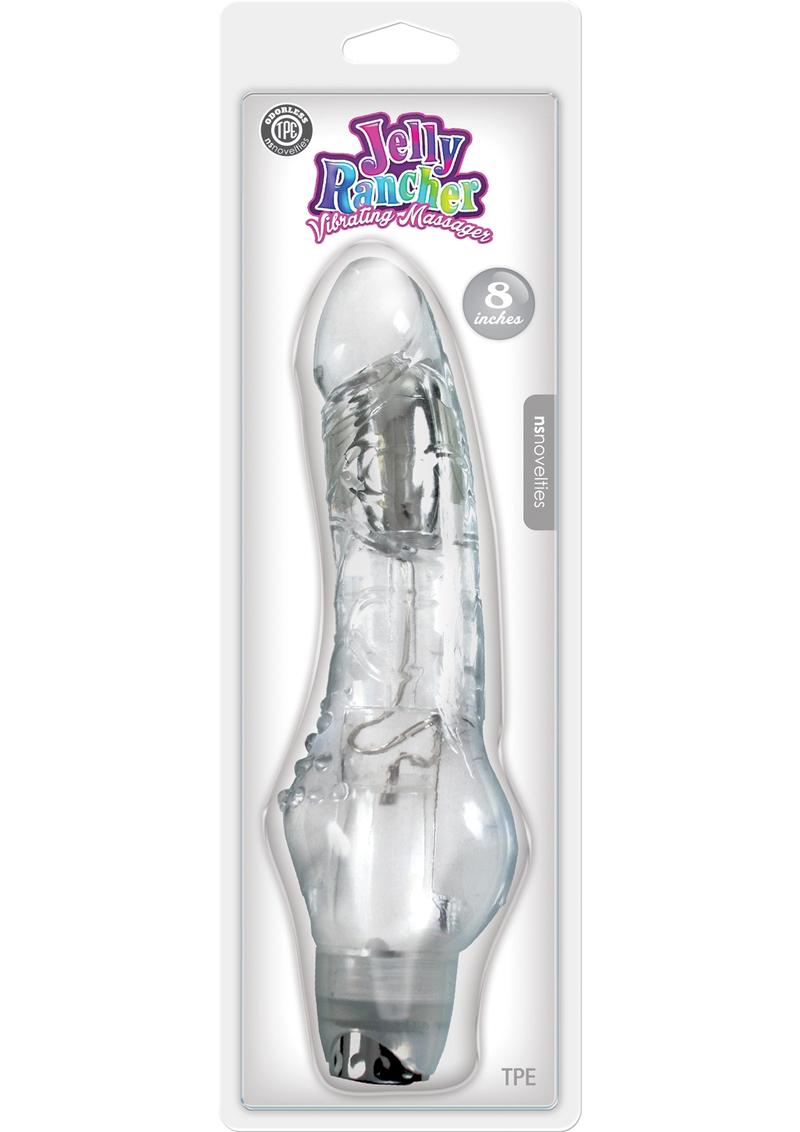 Jelly Rancher Vibrating Massager Waterproof Clear 8 Inch