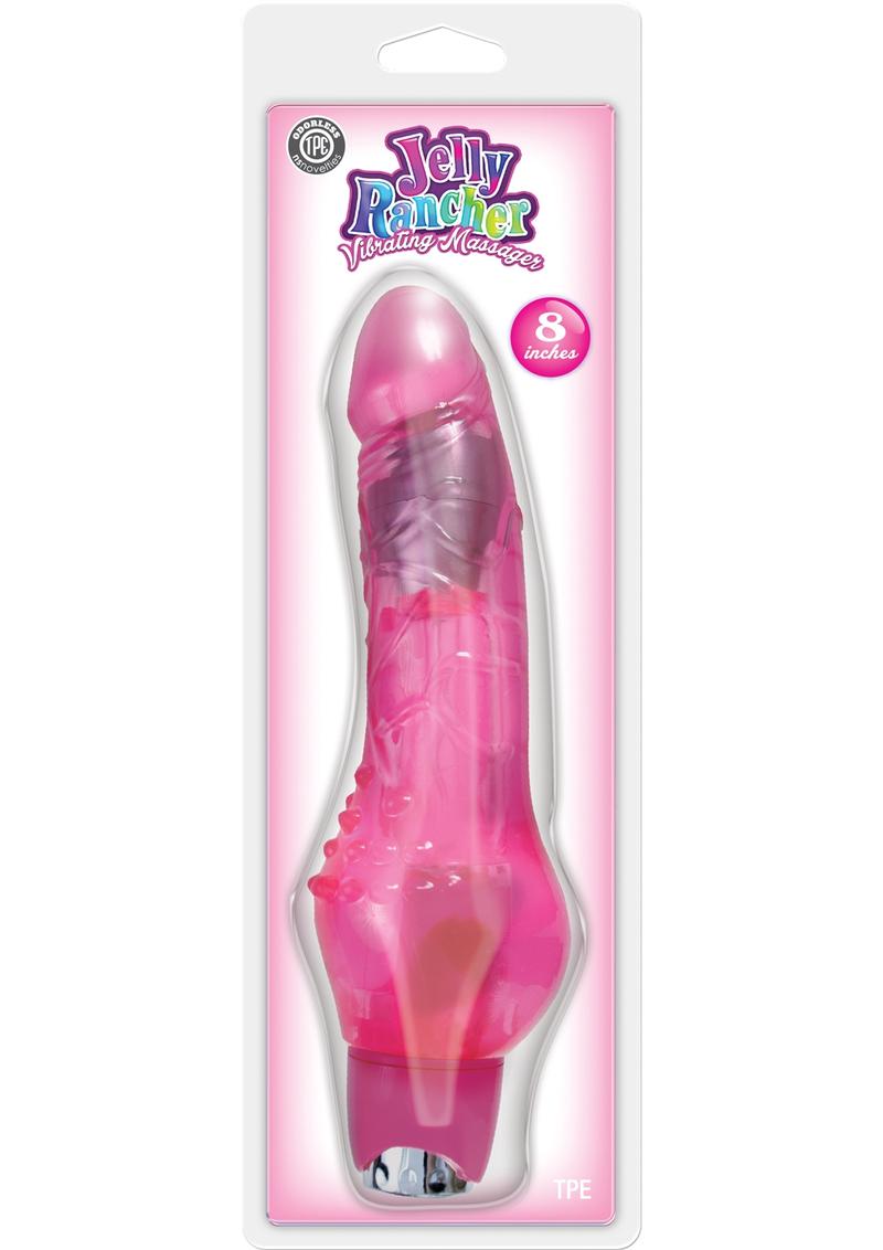 Masajeador vibratorio Jelly Rancher resistente al agua, color rosa, 8 pulgadas