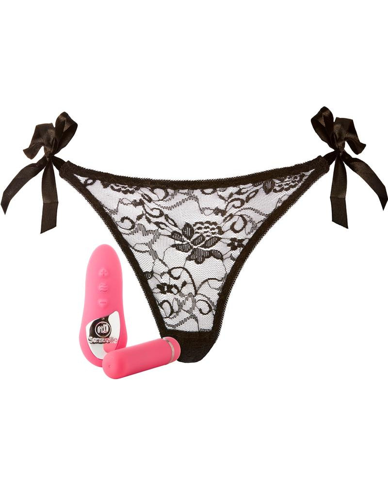 Braguita de placer Nu Sensuelle con control remoto inalámbrico de silicona recargable por USB, resistente al agua, color rosa