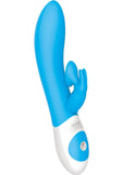 The Kissing Rabbit USB Rechargeable Clitoral Suction Silicone Vibrator Splashproof Blue