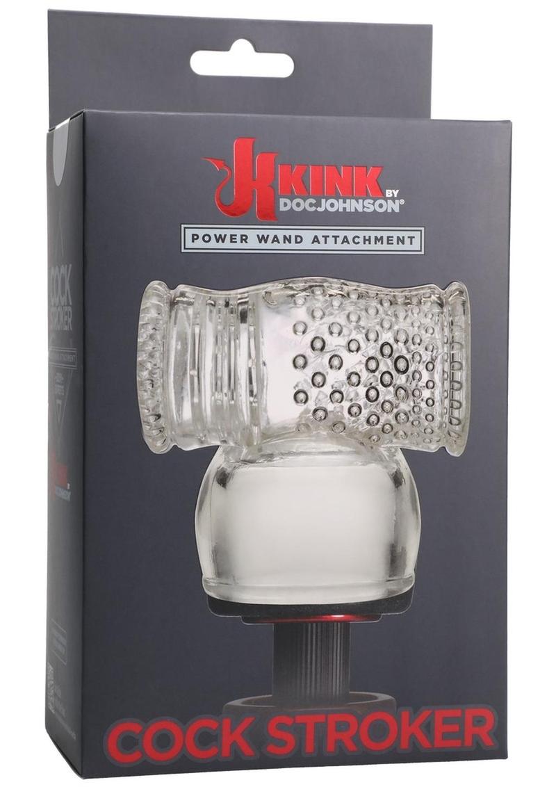 Kink Power Wand Attachment Textured Cock Stroker Clear
