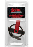 Accesorio para pene y testículos de cuero Kink Sub Presenter, color negro y rojo