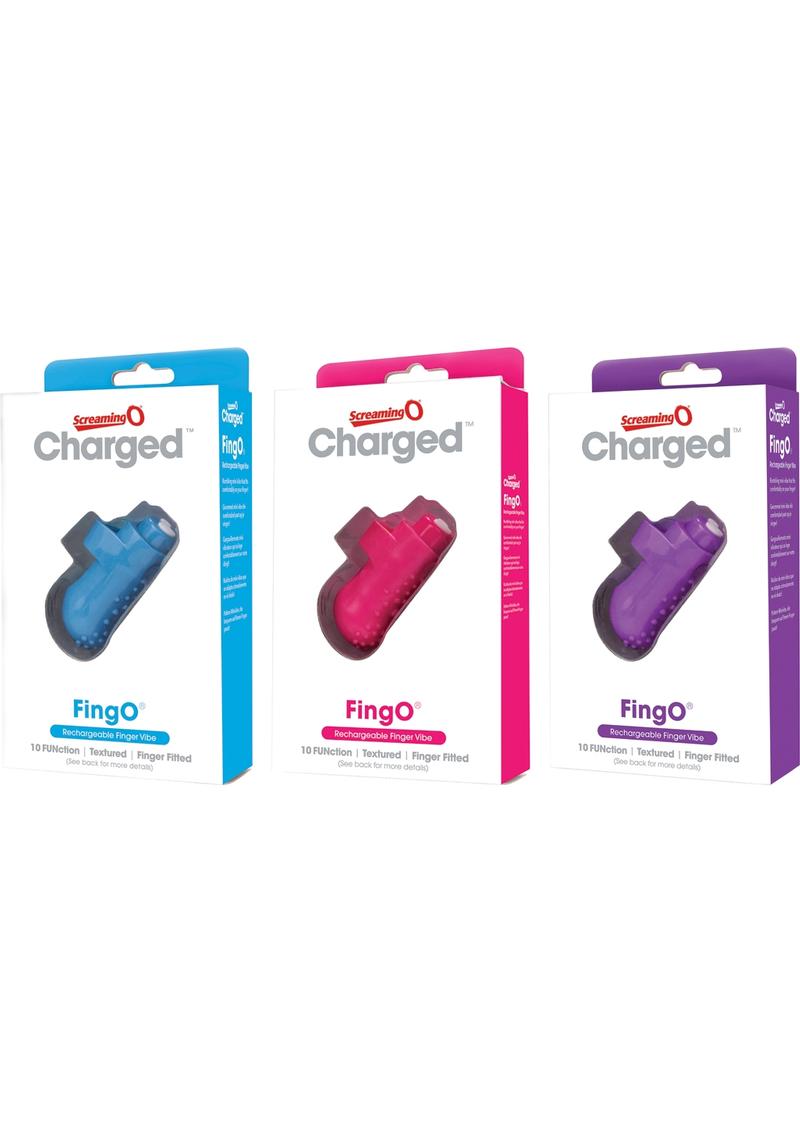 Charged Fing O Rechargeable Finger Vibe - Assorted 6/box