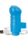 Vibrador de dedo mini recargable Charged Fing O resistente al agua, color azul