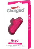 Vibrador de dedo mini recargable Charged Fing O resistente al agua, color rosa