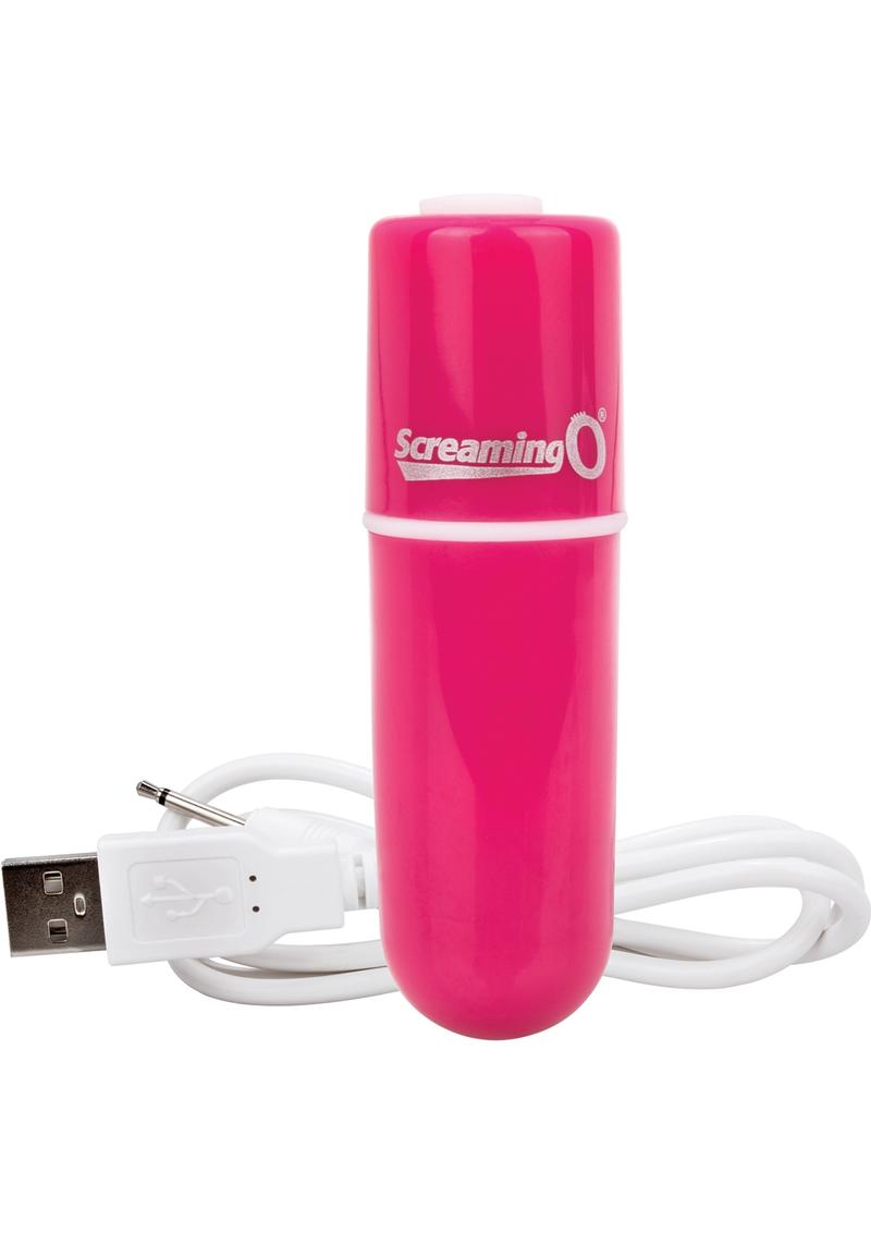 Vibrador recargable tipo bala Charged Vooom resistente al agua, color rosa