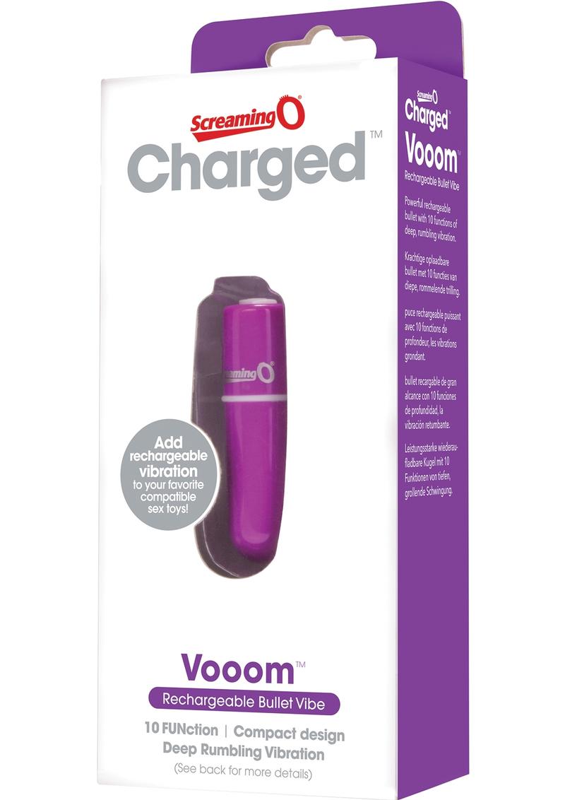 Vibrador recargable tipo bala Charged Vooom resistente al agua y color morado