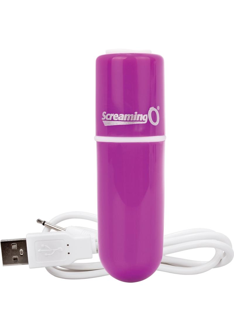 Vibrador recargable tipo bala Charged Vooom resistente al agua y color morado