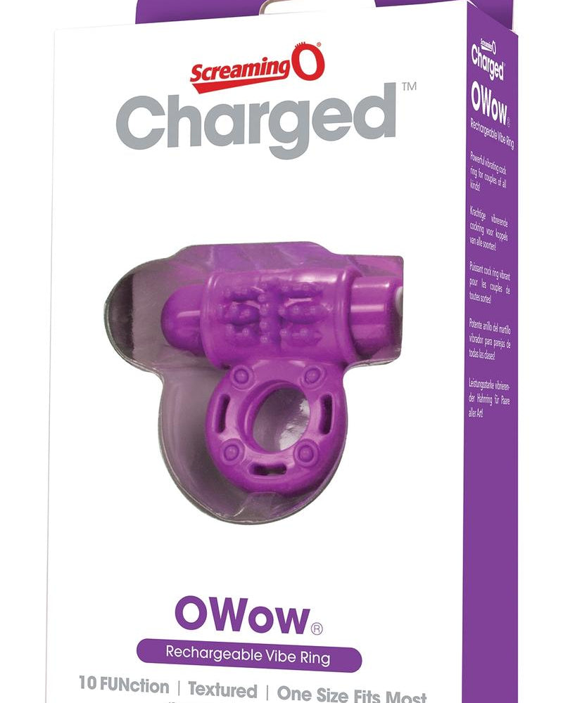 Charged OWow Rechargeable Vibe Ring Waterproof Purple