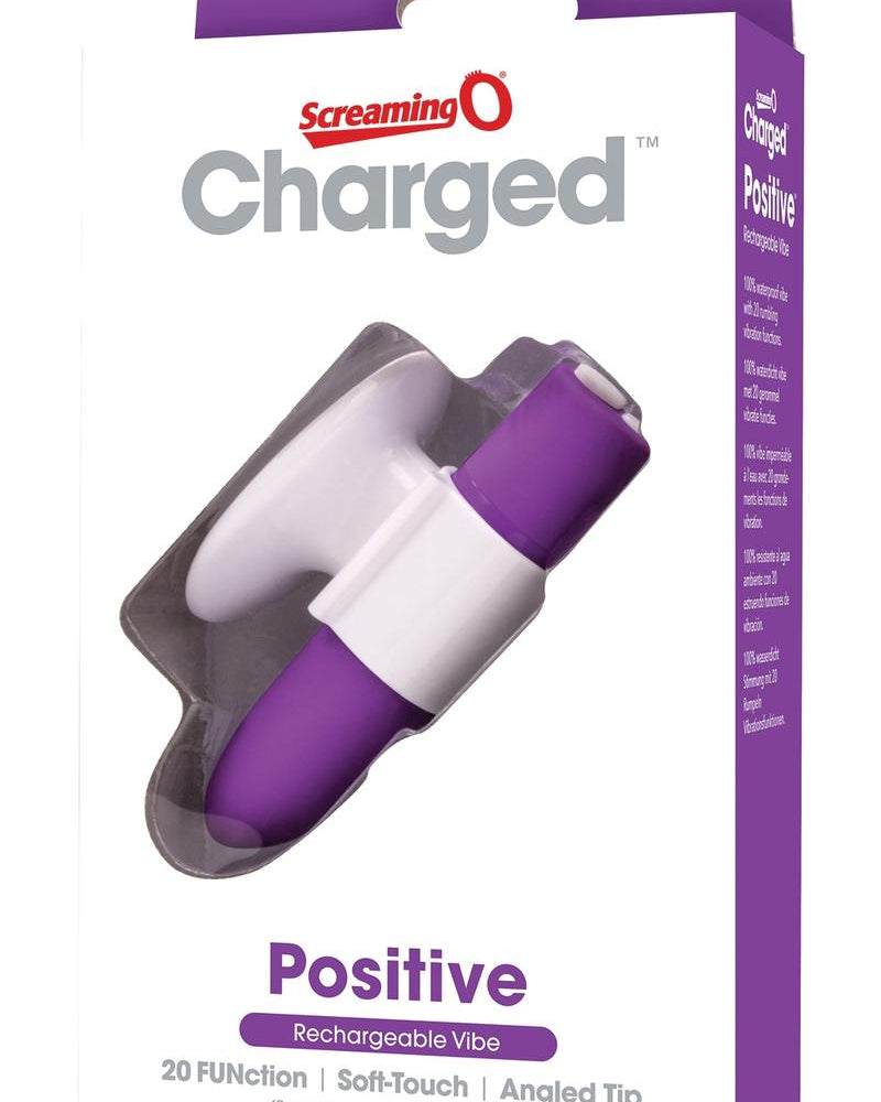 Vibrador recargable positivo cargado resistente al agua morado