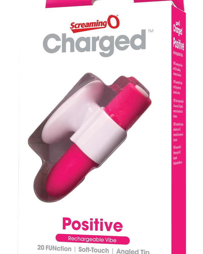 Vibrador recargable positivo cargado resistente al agua color rosa