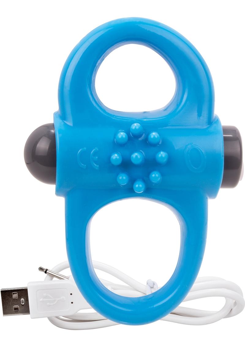 Anillo para el pene de silicona recargable resistente al agua Charged Yoga de color azul