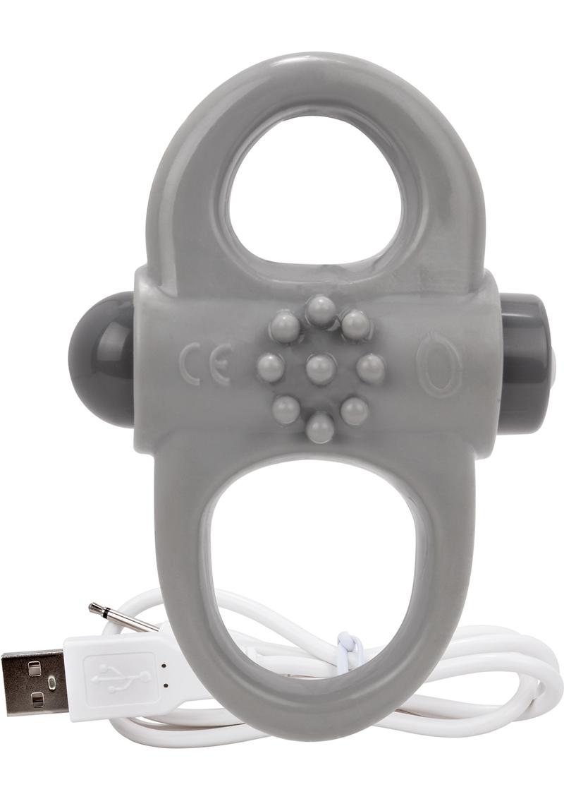 Charged Yoga Rechargeable Silicone Waterproof Cock Ring Grey