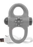 Charged Yoga Rechargeable Silicone Waterproof Cock Ring Grey