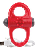 Charged Yoga Rechargeable Silicone Waterproof Cock Ring Red