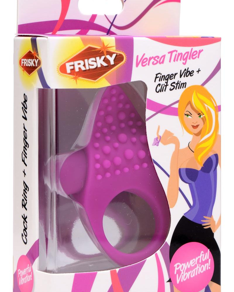 Frisky Versa Tingler Finger Vibe And Clitoral Stimulator Silicone Purple