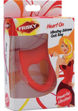 Anillo vibrador de silicona para el pene Frisky Heart On, color rojo