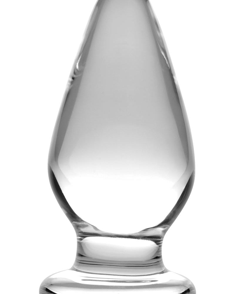 Prisms Erotic Glass Ember Weighted Tapered Anal Plug Clear