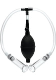 Size Matters Nipple Pumping System With Dual Detachable Acrylic Cylinders Clear And Black