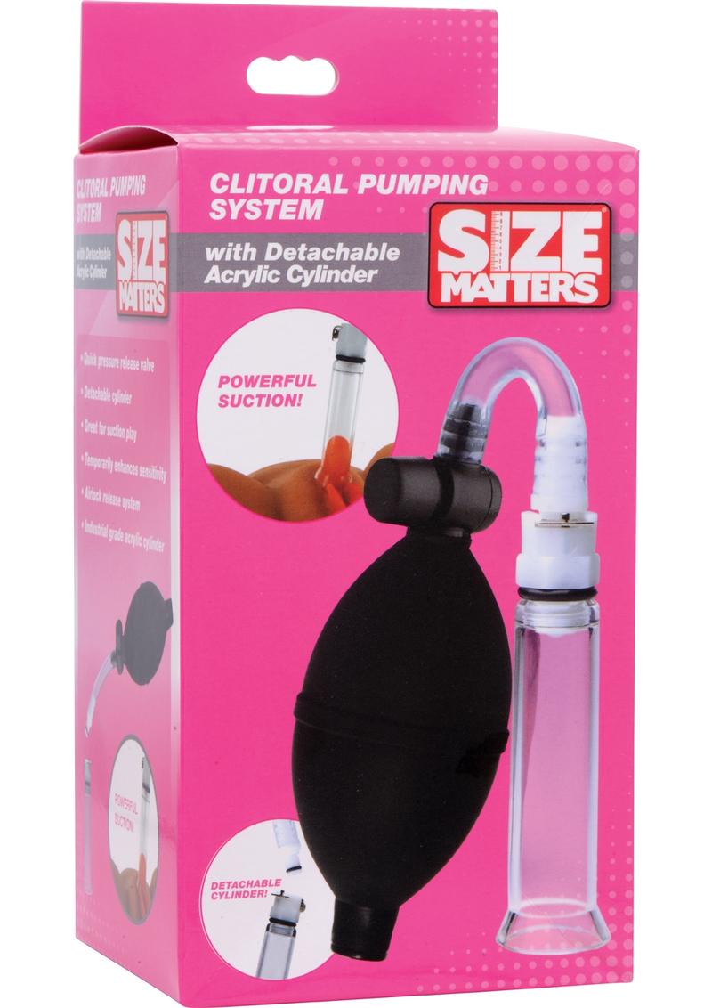 Size Matters Clitoral Pumping System With Detachable Acrylic Cylinder Clear And Black