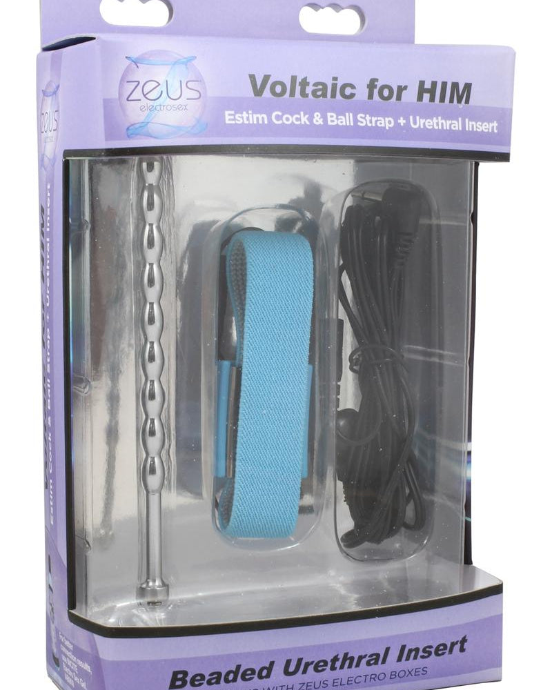 Inserción eréctil con cuentas Zeus Electrosex Voltaic para él