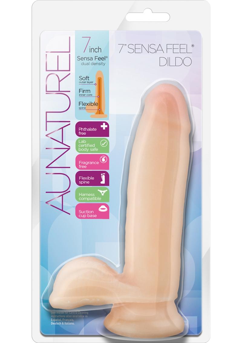 Au Naturel Sensa Feel Realistic Dildo With Balls Beige 7 Inch