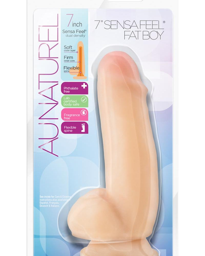 Consolador realista sin vibración Au Naturel Sensa Feel Fat Boy de 7 pulgadas