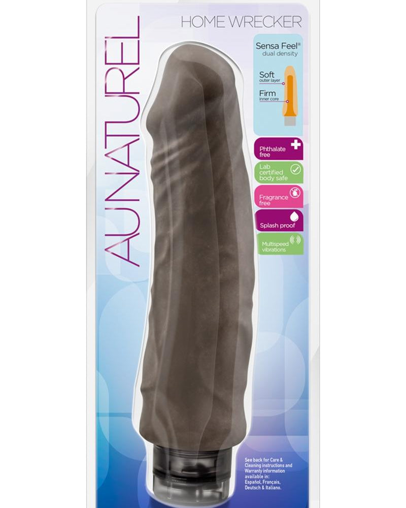 Au Naturel Home Wrecker Realistic Dildo Showerproof Brown 9.5 Inch