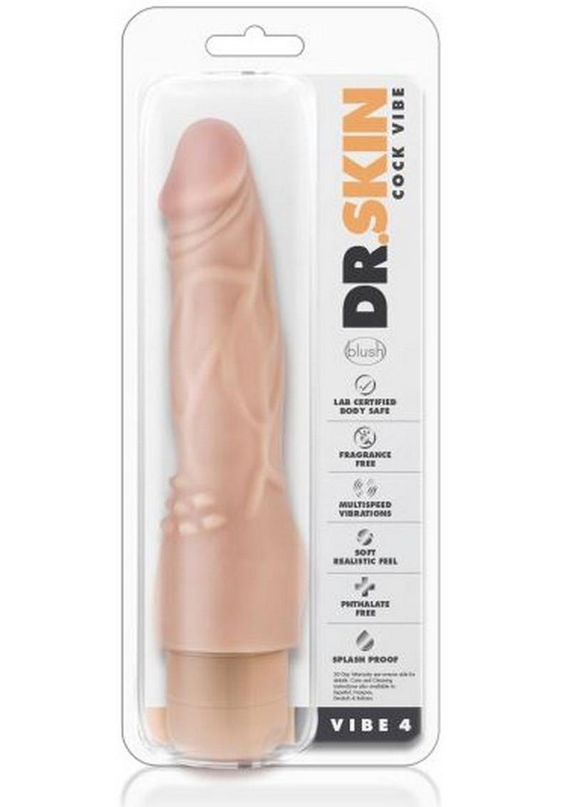 Dr. Skin Cock Vibe 04 Realistic Vibrator Waterproof Beige 8 Inch