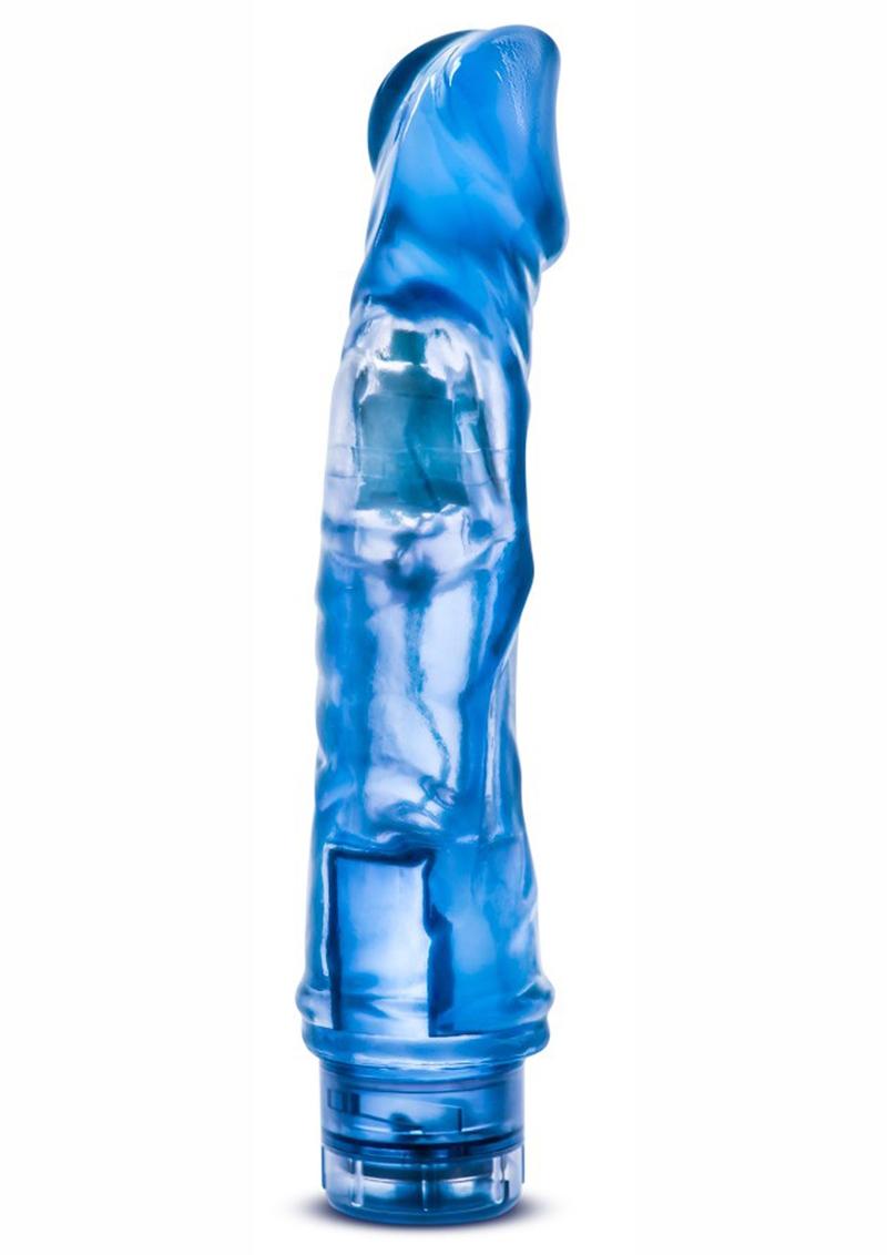 B Yours Vibe 06 Realistic Vibrating Jelly Dong Waterproof Blue 9 Inch