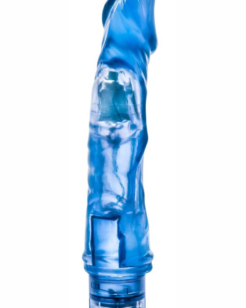 B Yours Vibe 06 Realistic Vibrating Jelly Dong Waterproof Blue 9 Inch