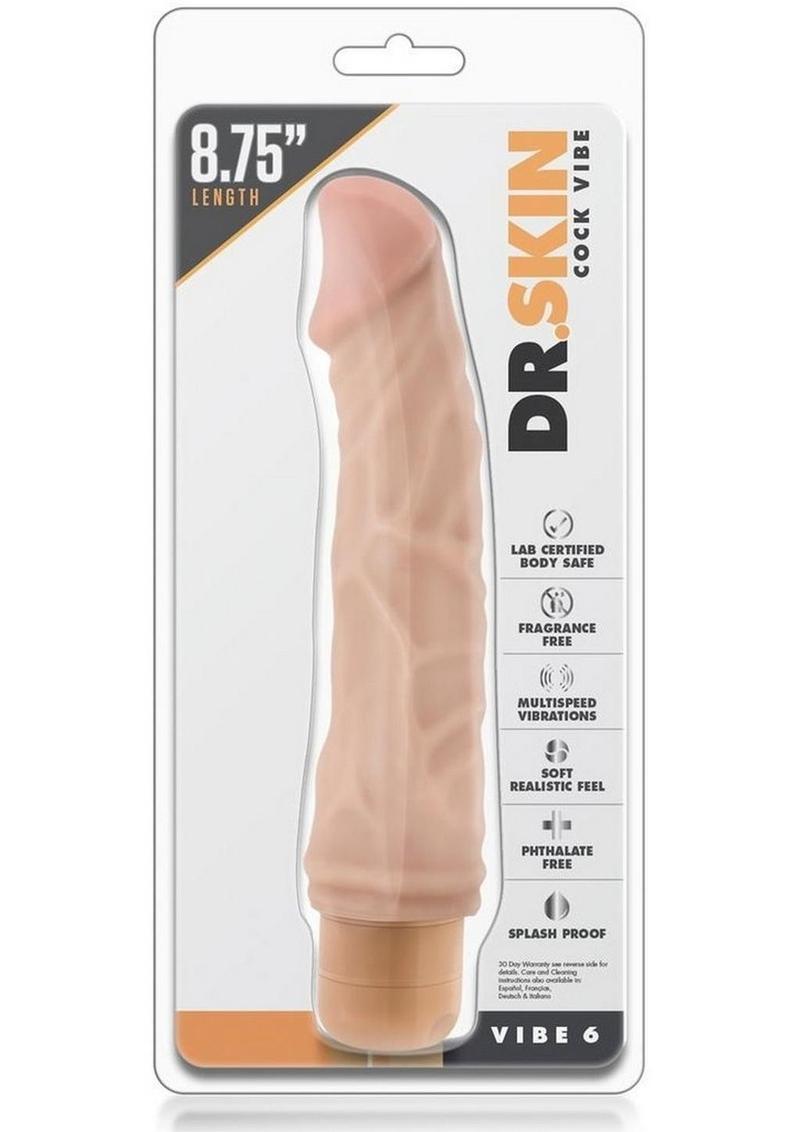 Dr. Skin Cock Vibe 06 Realistic Vibrator Splash Proof Natural 8.75 Inch