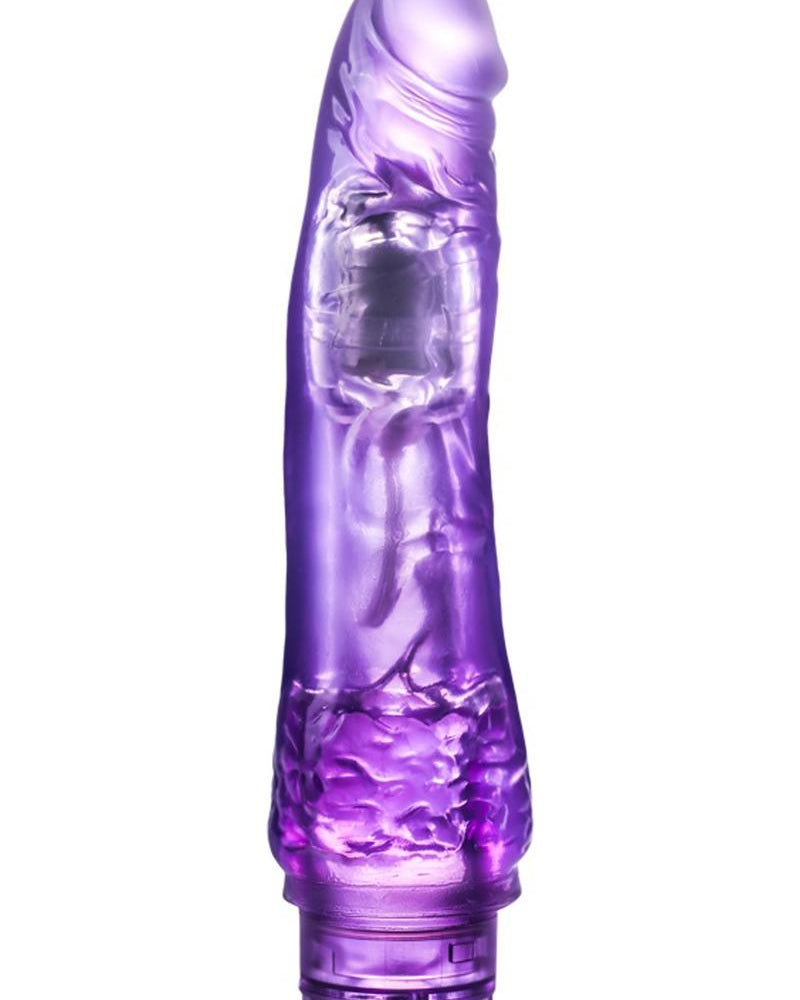 B Yours Vibe 07 Realistic Jelly Vibrator Waterproof Purple 8.5 Inch