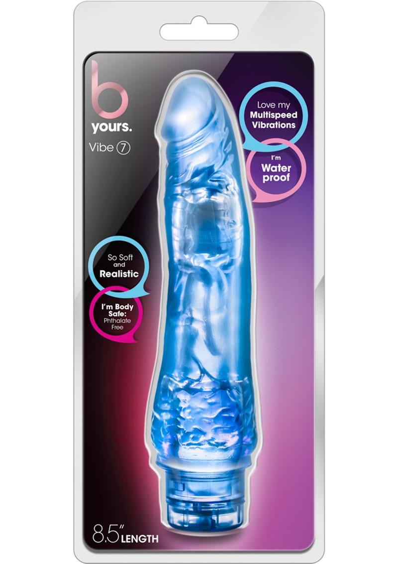 B Yours Vibe 07 Vibrador realista Jelly impermeable azul 8,5 pulgadas