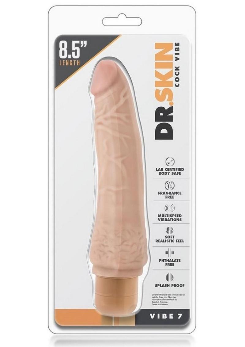 Dr. Skin Cock Vibe 07 Realistic Vibrator Showerproof Beige 8.5 Inch